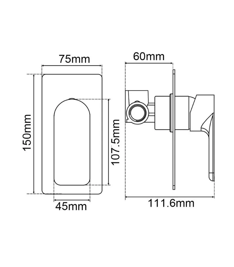 Luxus Wall/Shower Mixer Specification