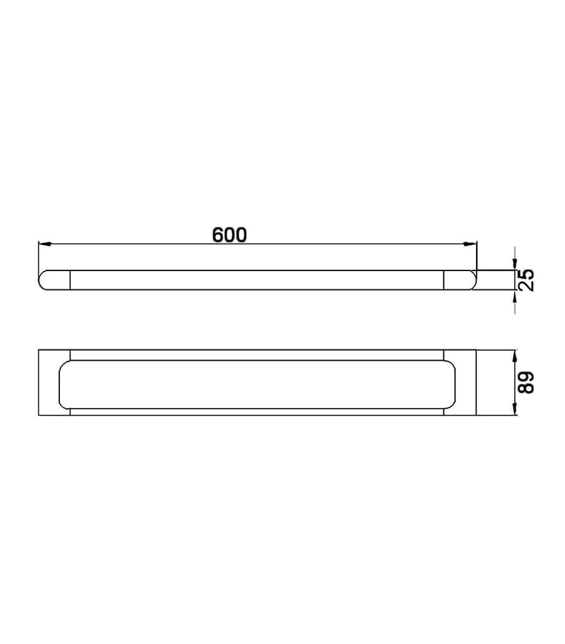 Specification For Kara Single Towel Rail 600mm