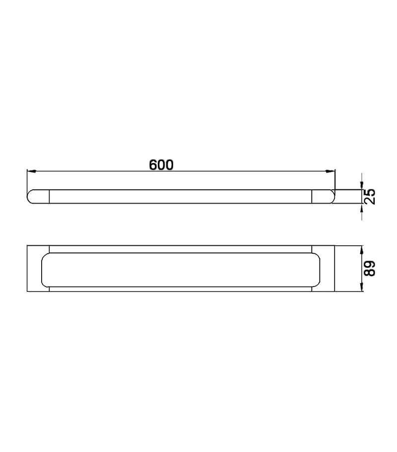 Specification For Kara Single Towel Rail 600mm