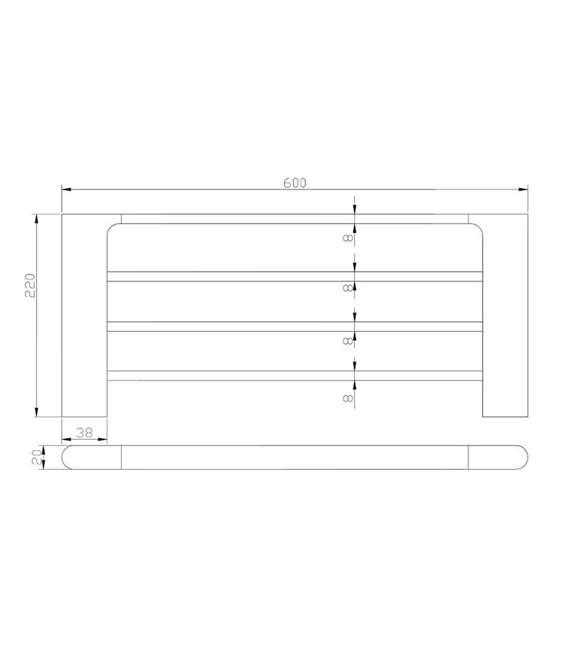 Specification For Cora Towel Rack 600mm
