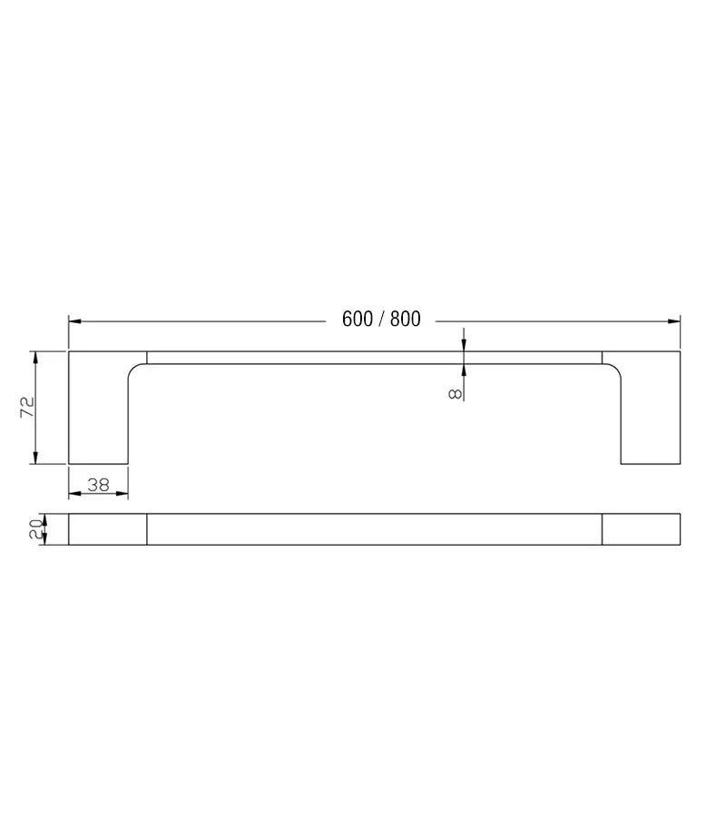 Eden Single Towel Rail Specification