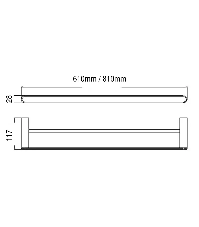 Dove Double Towel Rail Specification