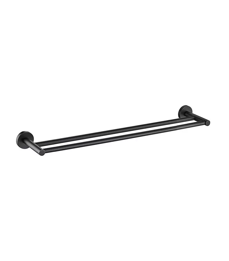 Opus Double Towel Rail - Matt Black