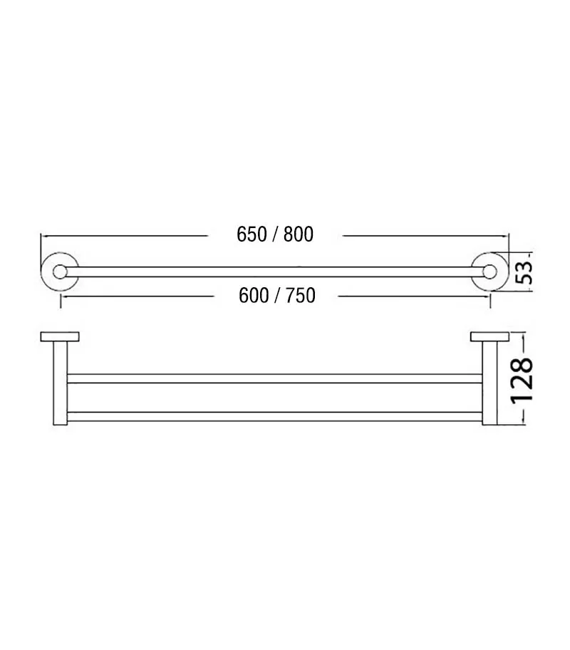 Opus Double Towel Rail Specification