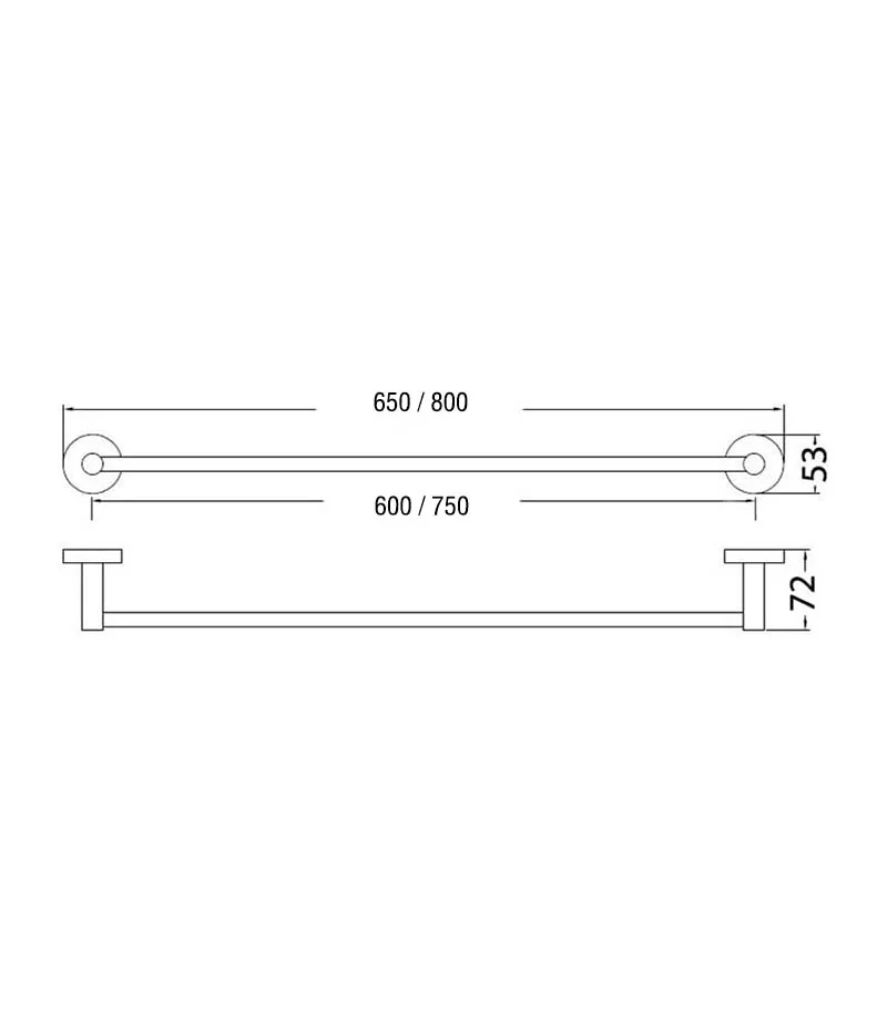 Opus Single Towel Rail Specification