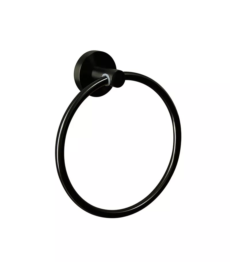 Opus Matt Black Towel Ring