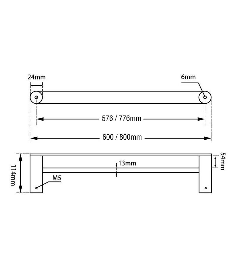 Esperia Double Towel Rail Specification