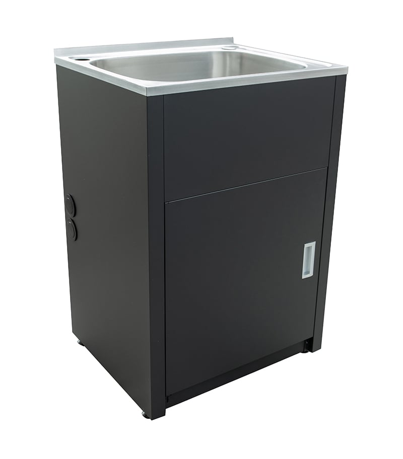 45L Matt Black Laundry Tub Cabinet
