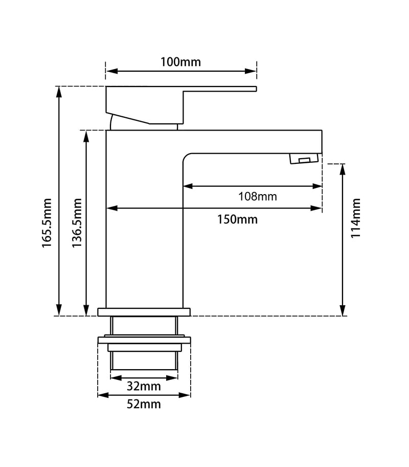 Specification For Taurus II Square Basin Mixer