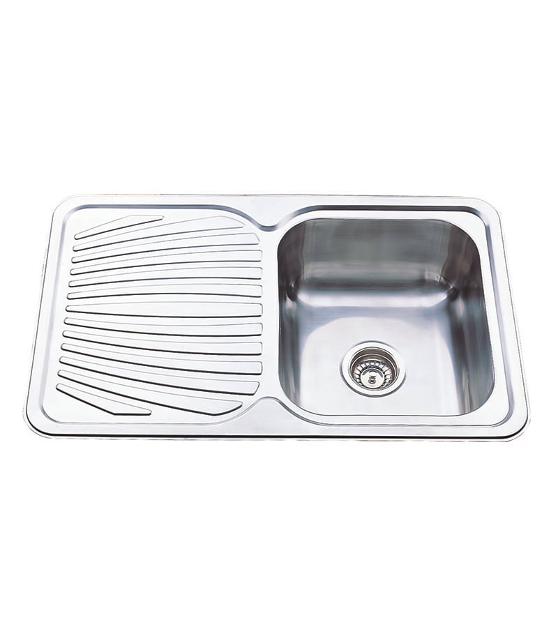 Cora Single Bowl Sink 780mm With Drainerboard On Side P780RHB