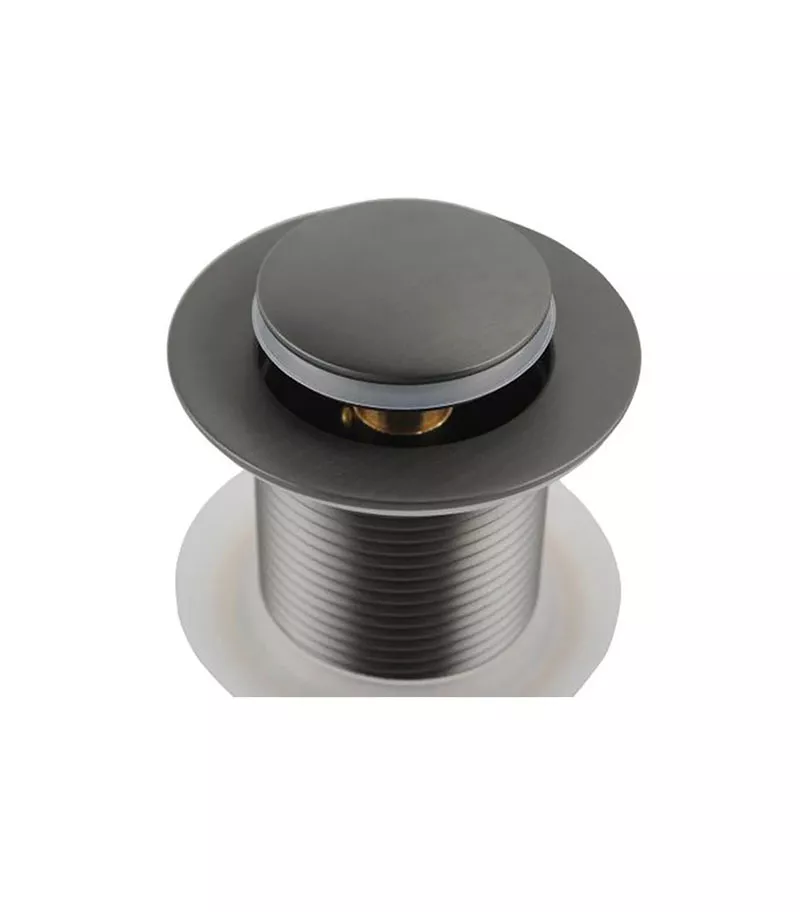 Aqua 32/40mm Pop Up Basin Waste With No Overflow - Gunmetal Grey Pop-up View