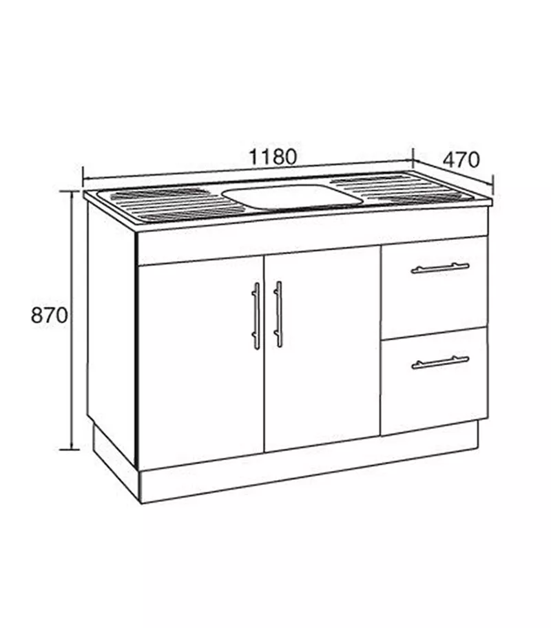 1180mm Laundry Tub With Polyurethane Cabinet