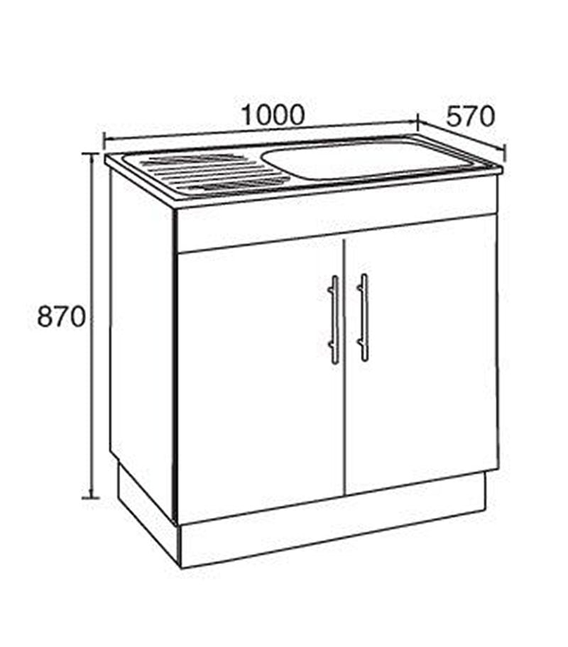 1000mm Laundry Tub With Polyurethane Cabinet