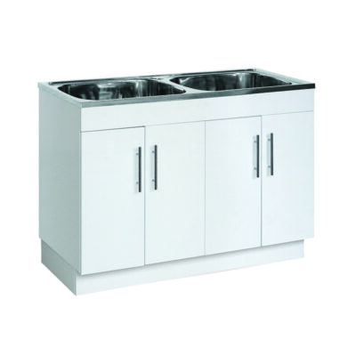 Double Bowl Laundry Tub With Polyurethane Cabinet