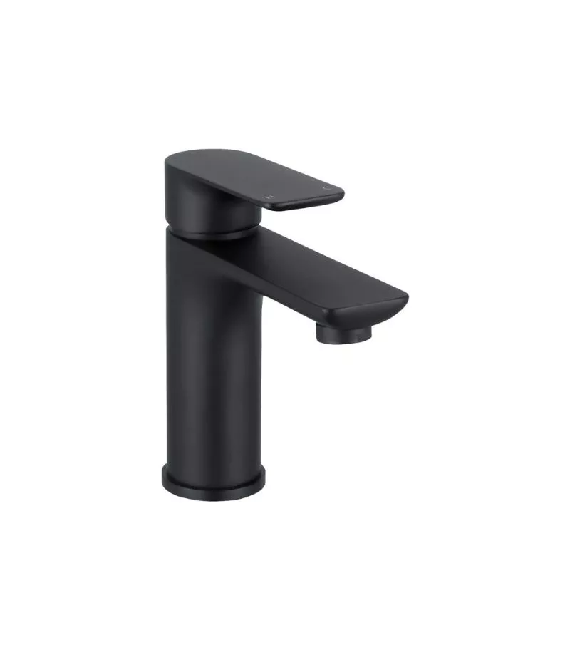 Luxus Short Basin Mixer - Matt Black Side