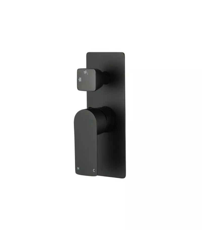 Luxus Wall/Shower Mixer With Diverter - Matt Black
