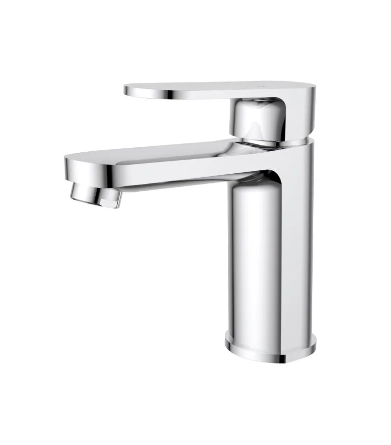 Cora Brass Short Basin Mixer - Chrome