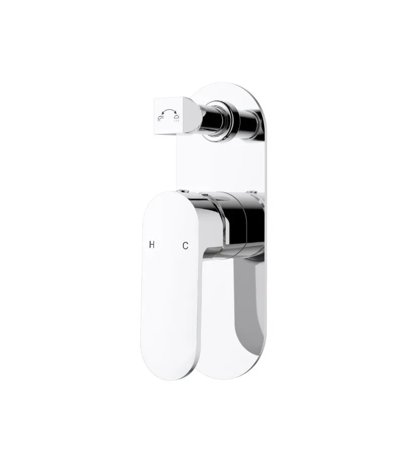 Cora Brass Wall Mixer with Diverter - Chrome