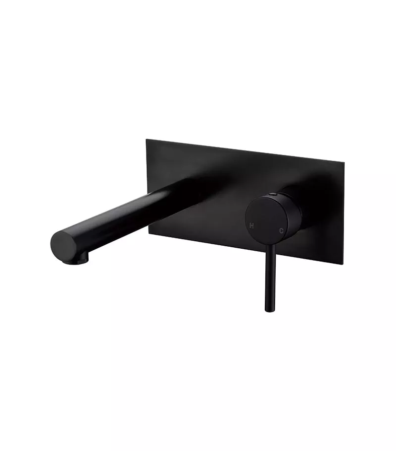 Opus Matt Black Wall Mounted Basin Or Bath Mixer Set