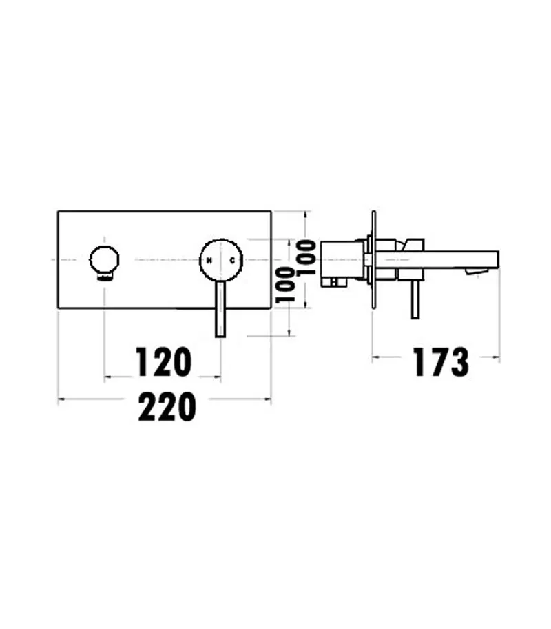 Opus Wall Mounted Basin Or Bath Mixer Set Specification