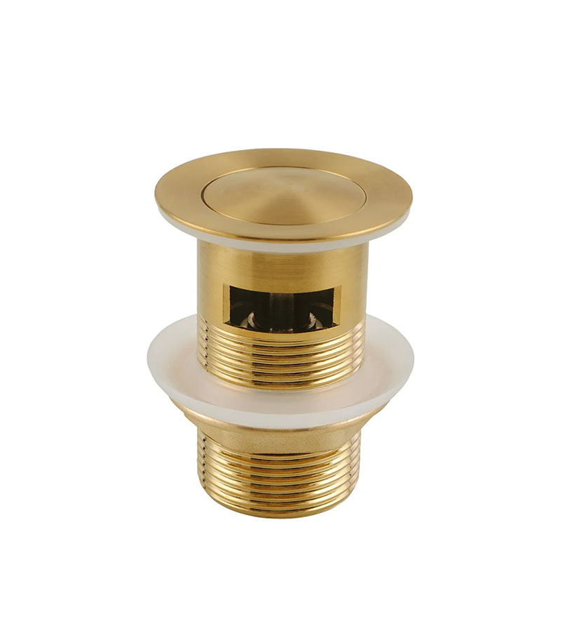 Aqua 32/40mm Pop Up Basin Waste With Overflow - Brushed Yellow Gold