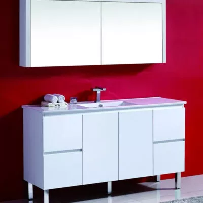 Reno 3 Single Bowl Ceramic Top Vanity With Legs 1500mm