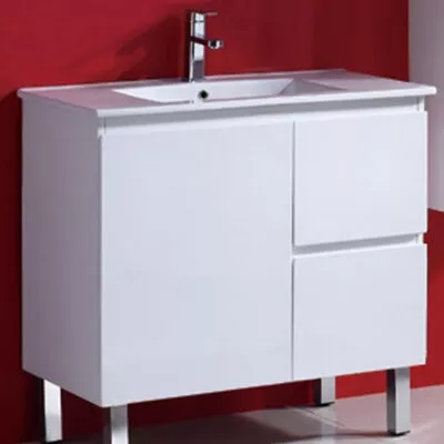 Reno 3 Ceramic Top 900mm MDF Freestanding Vanity With Legs