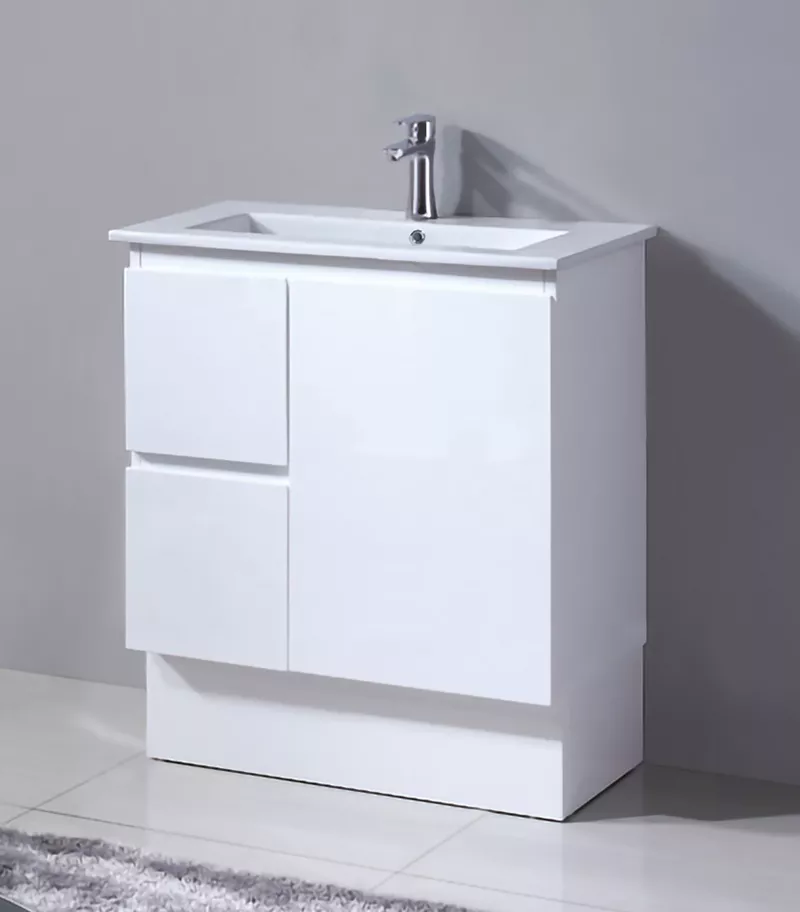 750mm x 360mm x 830mm Reno 1 Narrow Ceramic Top Vanity Legs or Kickboard RW154-750LHD