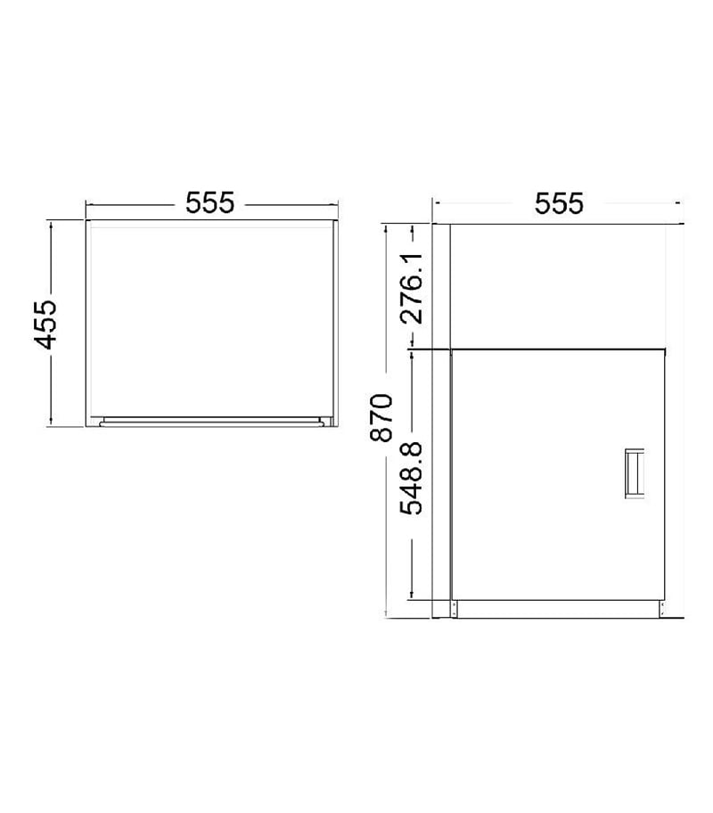 35L Laundry Tub Cabinet Technical Drawing