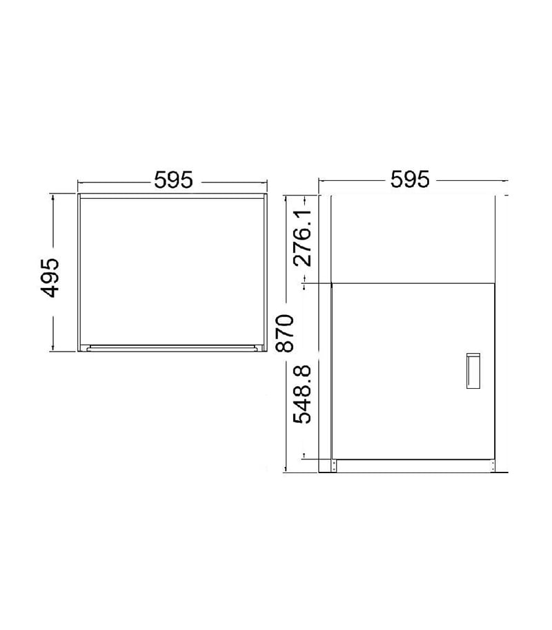 45L Laundry Tub Cabinet YH236B H Technical Drawing
