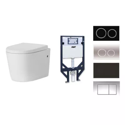 Reno 302 R&T Cistern Rimless Flush Wall Hung Toilet