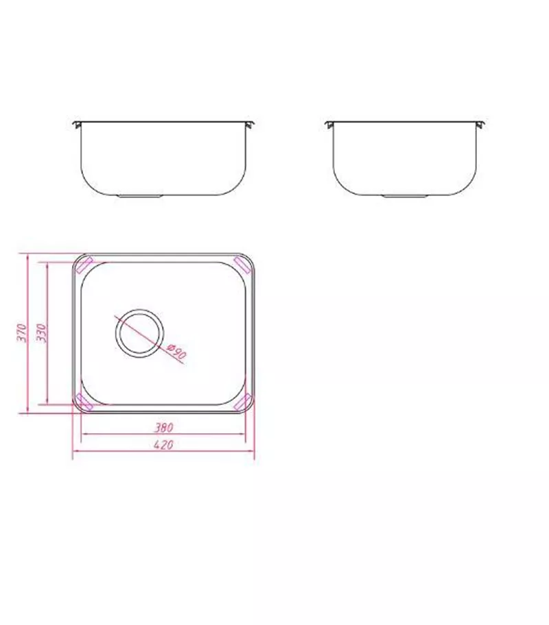 Traditional Single Bowl Sink 420mm