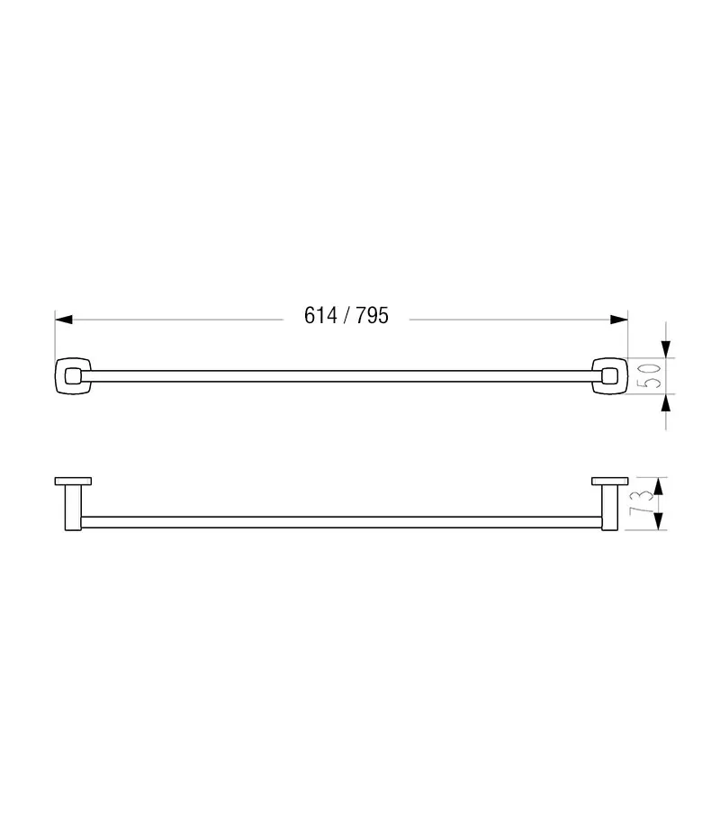 Luxus Single Towel Rail Specification