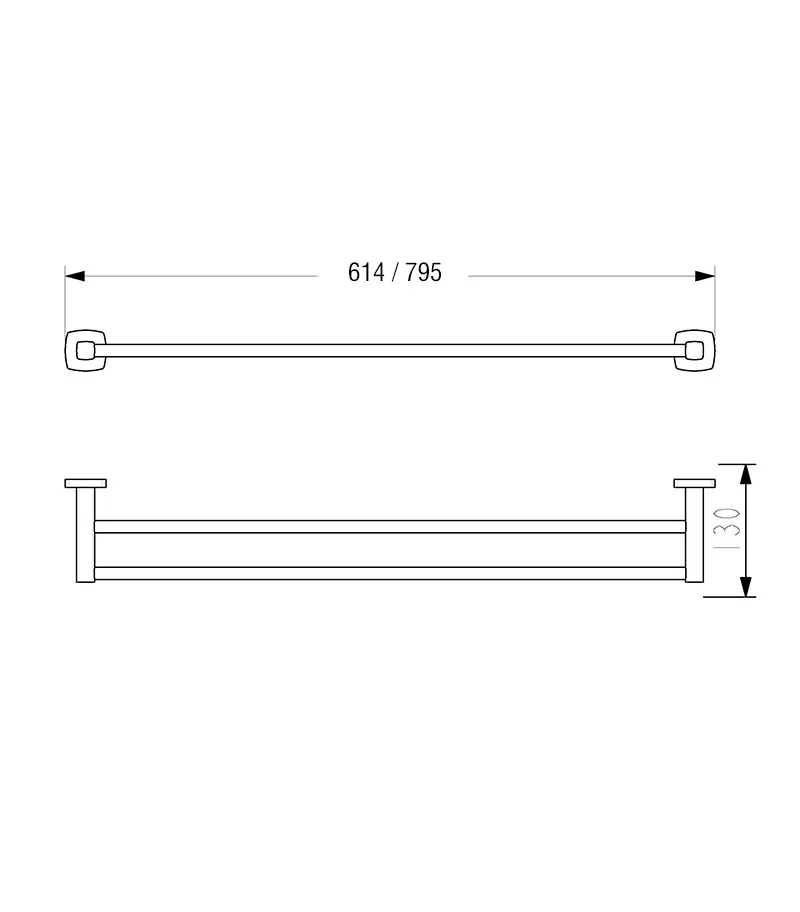 Luxus Double Towel Rail Specification