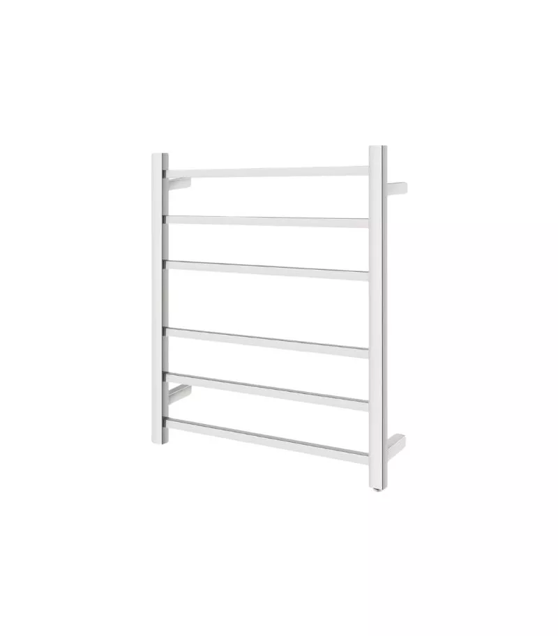 Aqua Square Chrome Heated Towel Rack 6 Bars