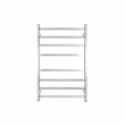 Aqua Square Chrome Heated Towel Rack 8 Bars
