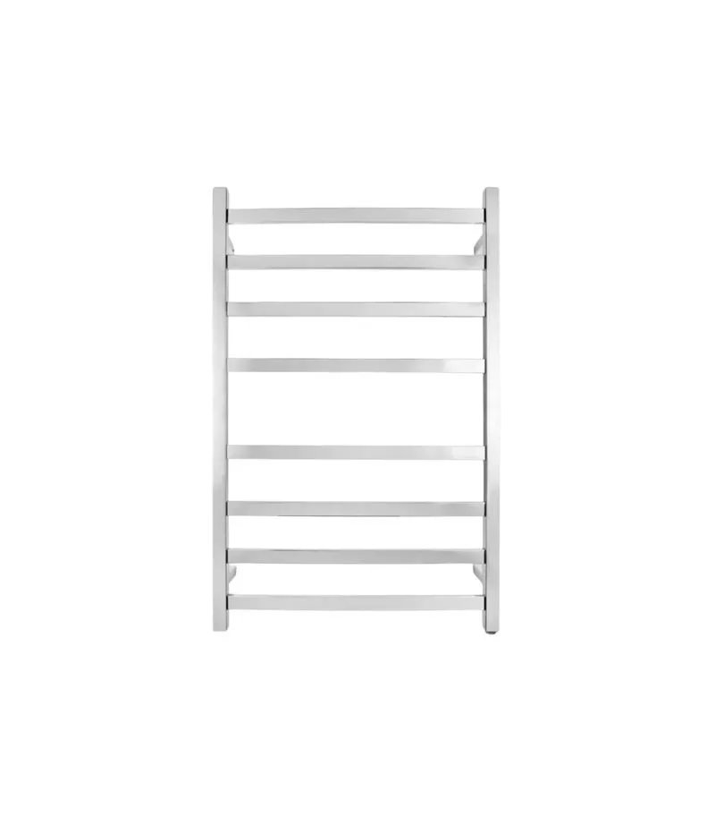 Aqua Square Chrome Heated Towel Rack 8 Bars