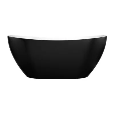 Evie Freestanding Bath - Gloss Black And White