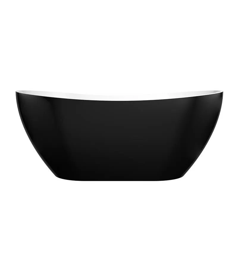 Evie Freestanding Bath - Gloss Black And White