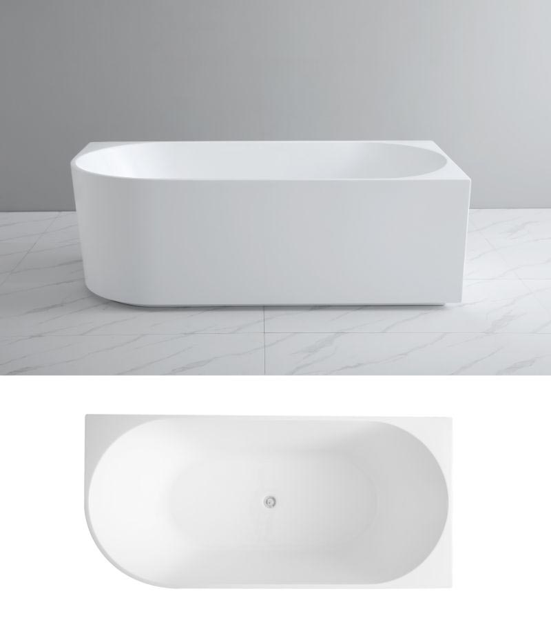 Elivia Back To Wall Freestanding Bath Right Corner Topview