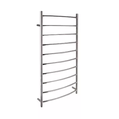 Round & Curved Heated Towel Rack 10 Bars - Chrome