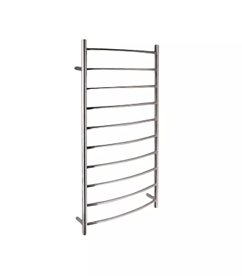 Round & Curved Heated Towel Rack 10 Bars - Chrome
