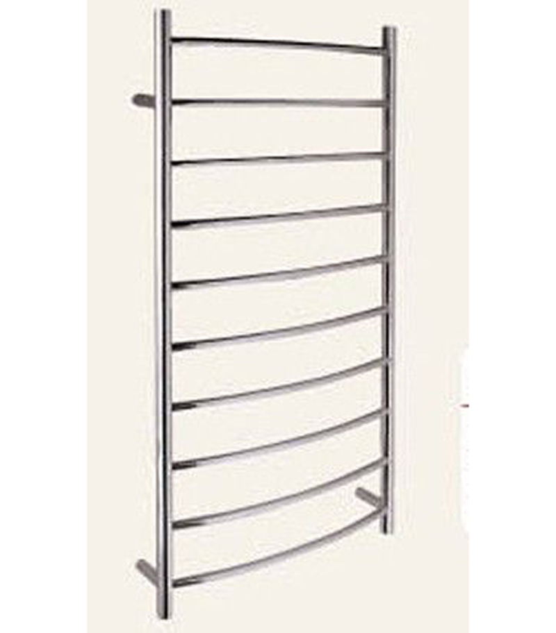Round And Curved Chrome Heated Towel Rack 10 Bars