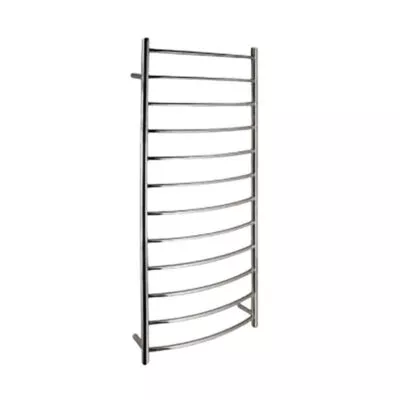 Round & Curved Heated Towel Rack 12 Bars - Chrome