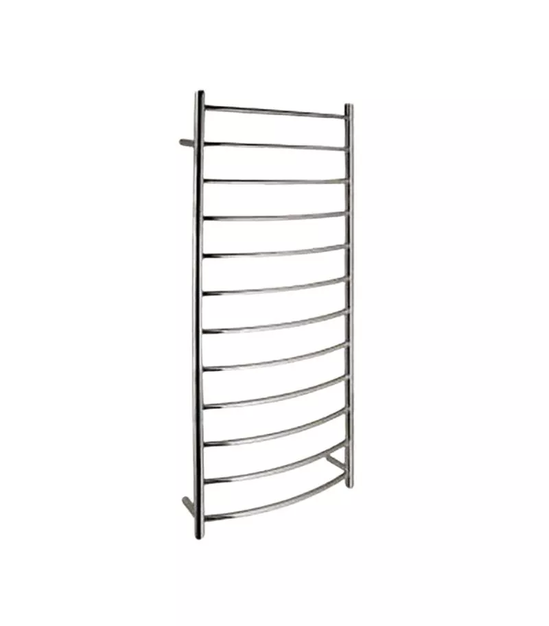 Round & Curved Heated Towel Rack 12 Bars - Chrome