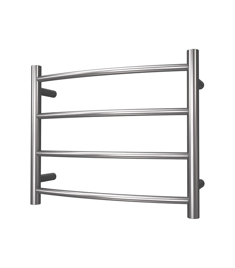 Round And Curved Chrome Non-heated/ Heated Towel Rack 4 Bars
