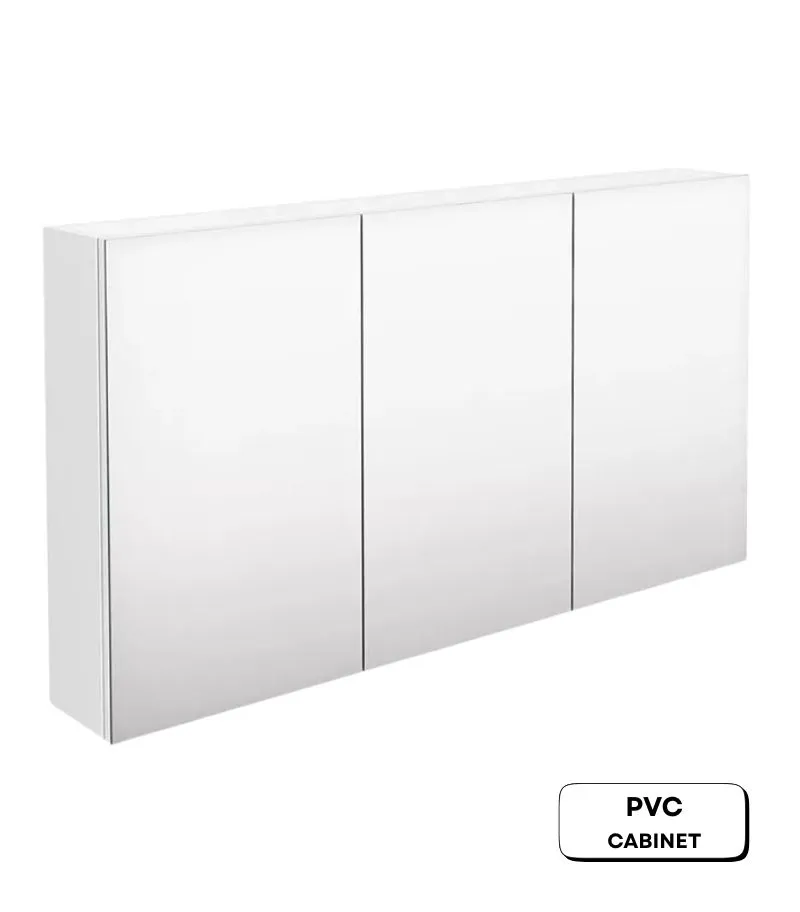 Alpha 1200mm Pencil Edge Gloss White PVC Shaving Cabinet