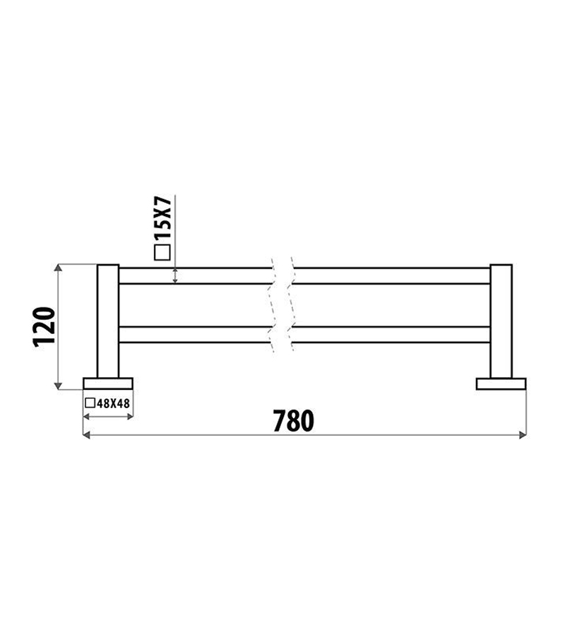 Specification For Lauren Double Towel Rail 780mm