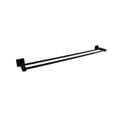 Lauren Double Towel Rail 780mm - Matt Black