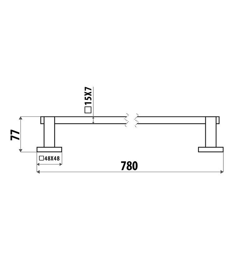 Specification For Lauren Single Towel Rail 780mm